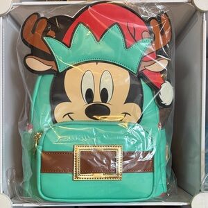 Loungefly Green and Brown Holiday Backpack